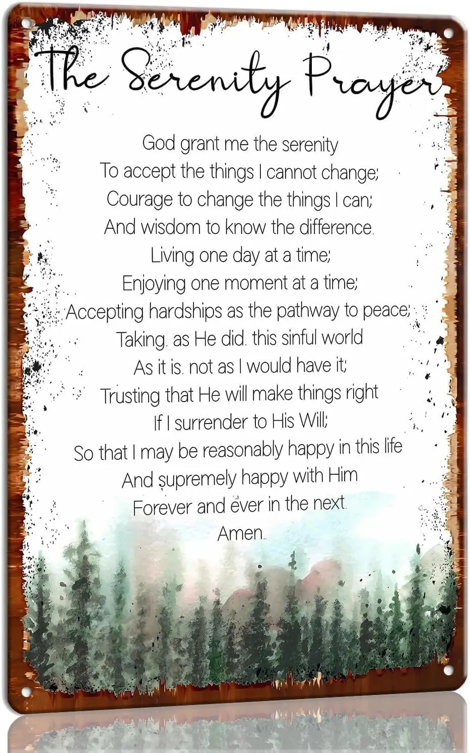 The Serenity Prayer Metal Tin Sign Christian Bible Verses Wall Decor Scripture Wall Art Poster Office Artwork Picture Wall Plaqu