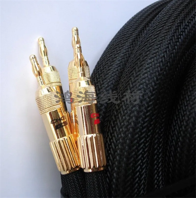 LA-5101 6N OCC Audiophile HIFI Speaker Cable 24K gold-plated banana plug Speaker Cable Top class cable 2.5m