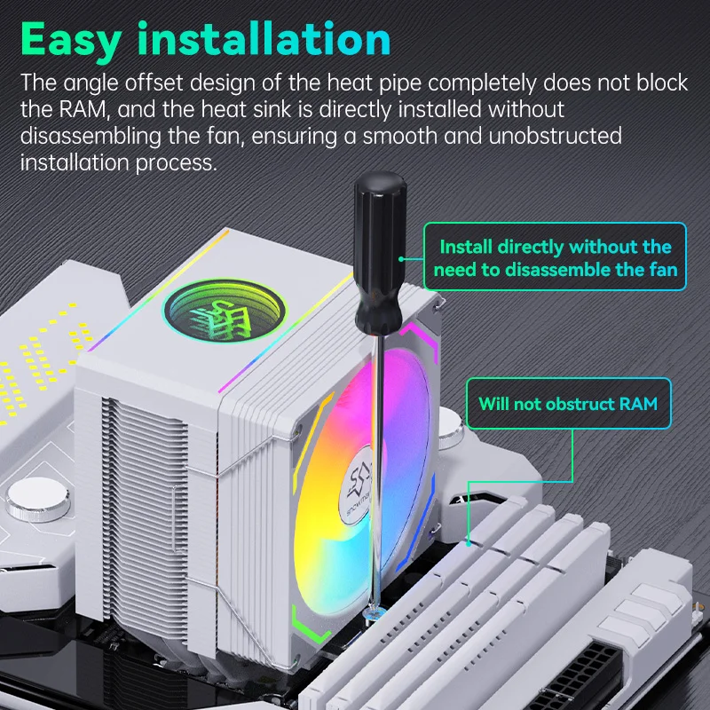 6 Heatpipes cpu cooler Fan dissipatore di calore torre radiatore a basso rumore Ultra sottile Ventilador 4Pin PWM TDP 150W PC Computer Game MX96-V3