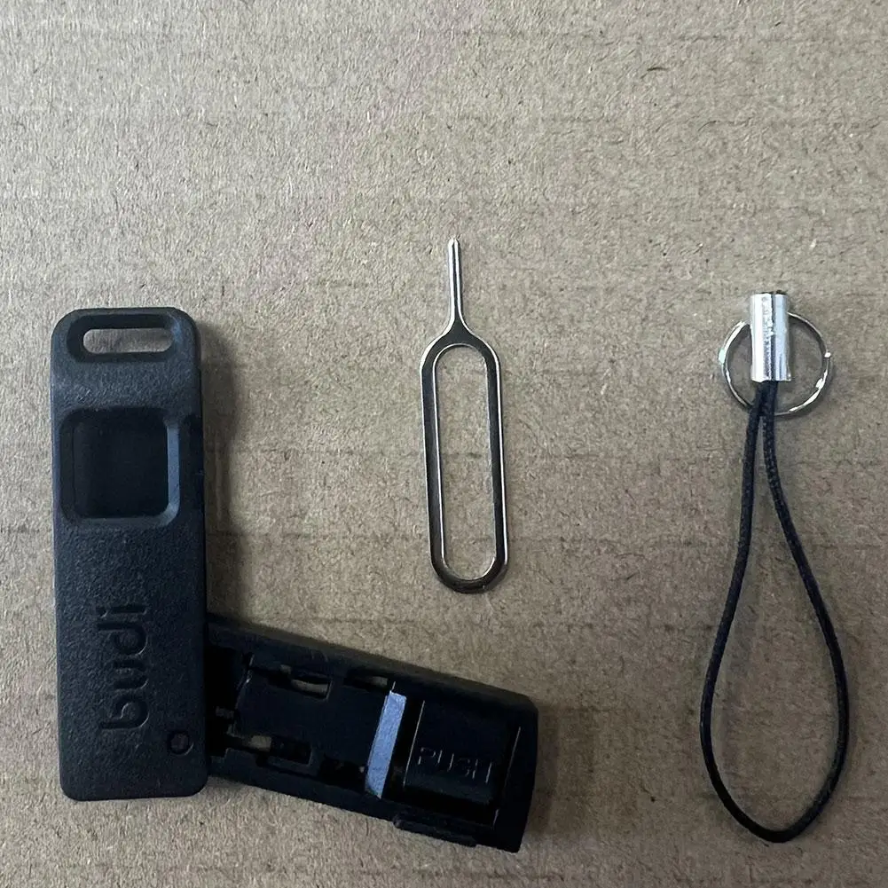 BUDI Pin jarum pelepas kartu SIM 1 buah, & nampan anti-hilang Flash Drive gantungan kunci ponsel kartu SIM TF casing penyimpanan alat Ejecter jarum ﻿