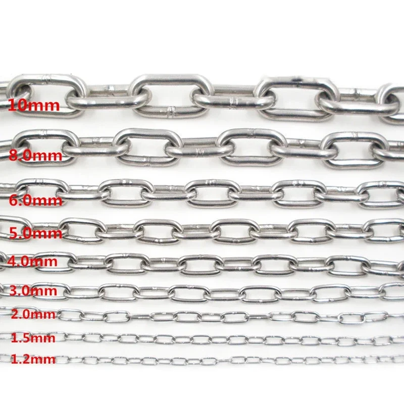 304 stainless steel chain 1.2mm 5m 10m chain hoop chain chandelier chain hanging clothes