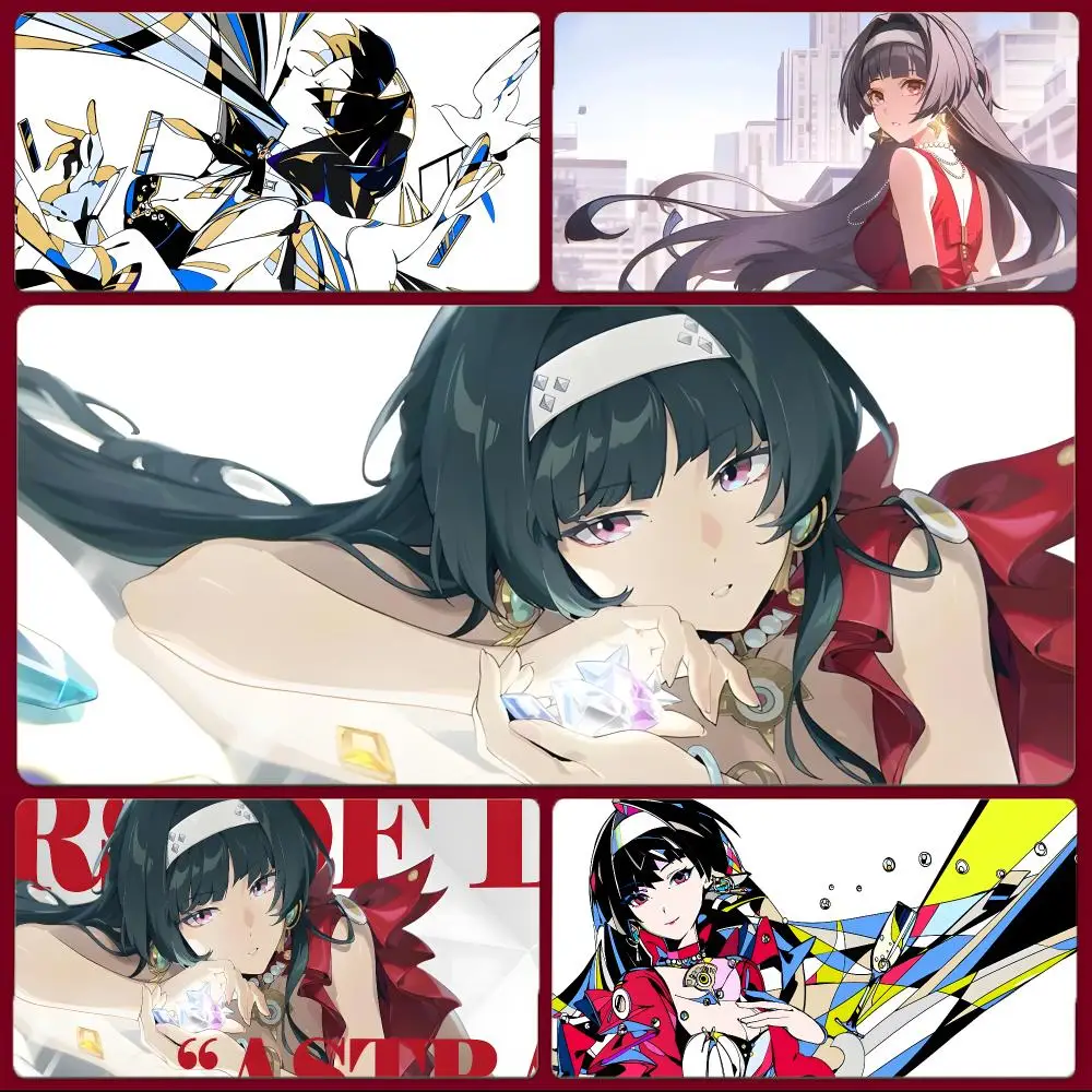 Game Character Wuthering Waves Astra Yao Mouse Pad Large Gaming Mousepad with Stitched Edges Thickened Desk Mat PC