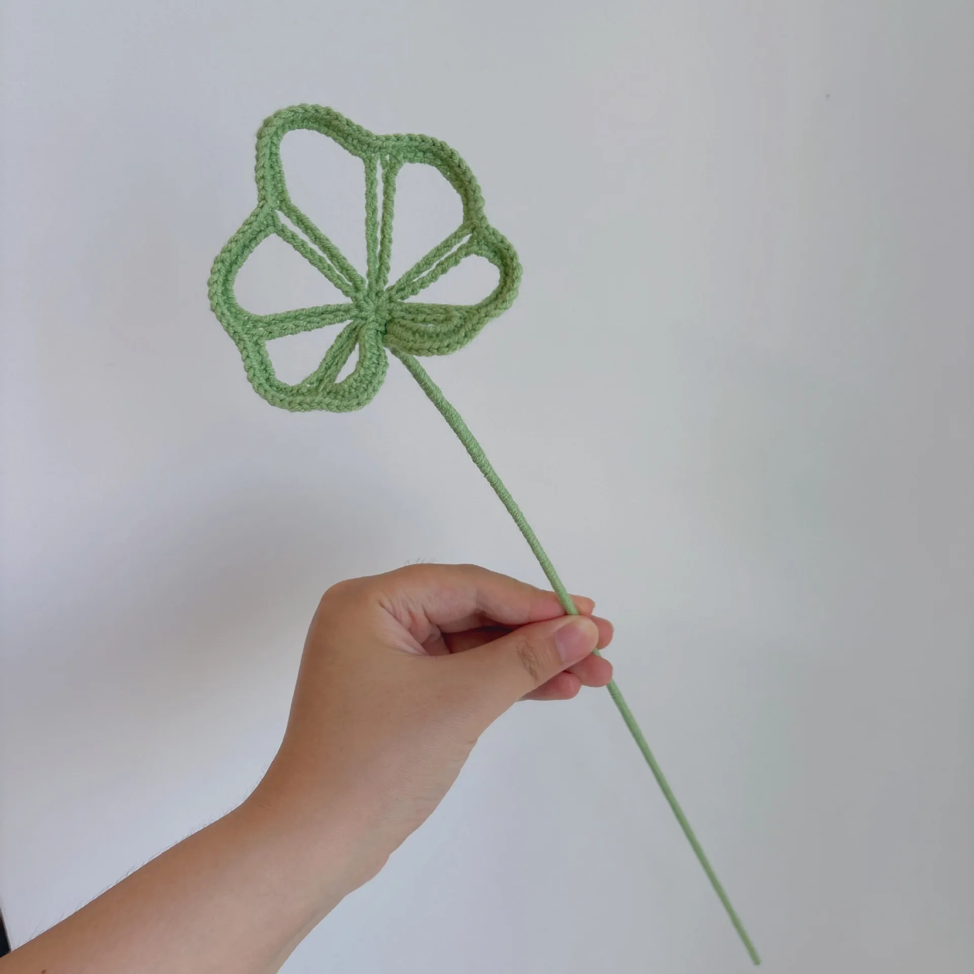Kreative Handgewebte Blätter Gestrickter Blumenstrauß Deko Gehäkelte Blätter Künstliche Pflanzen Raumdekoration – Detail 6