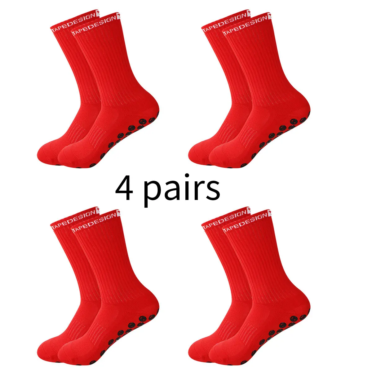 4 pairs of new solid color anti slip rugby sports socks for men's sports bicycles, short socks for men's athletes image 6