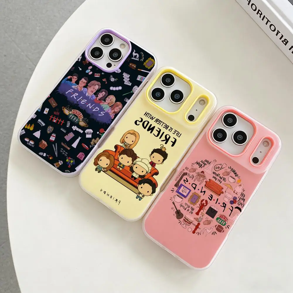 

Drama F-Friends Phone Case Colorful 2‑in‑1 Jelly Matte Clear Full Protection Case For iPhone 11‑17 Series