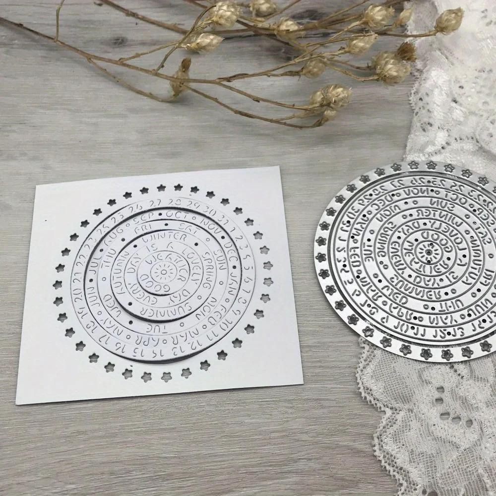 1pcs metal cutting dies cut die mold Time letters star circle ring decoration Scrapbook paper craft blade punch stencils dies