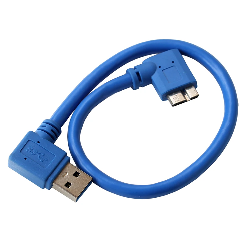 30cm 90 stopni pod kątem Micro B USB 3.0 synchronizacja danych krótki kabel ładowania dla przenośny dysk twardy USB3.0