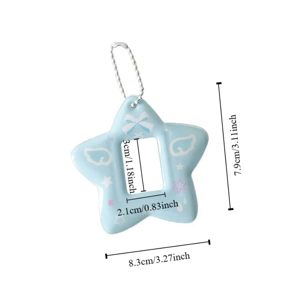 With Keychain Mini Photocard Holder PVC Card Cover Hanging Decoration ID Photo Photocard Frame Star Pendant Idol Photo Card