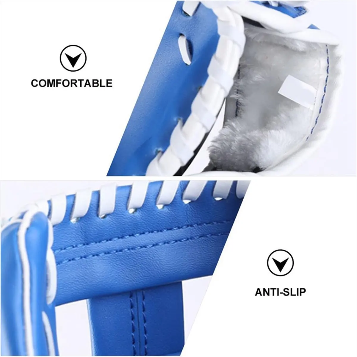 

ABJV Спорт на открытом воздухе Тренировочная практика для левой руки Софтбол Бейсбольные перчатки Кувшин Ручные игроки Карманные перчатки 10,5 дюймов Синий