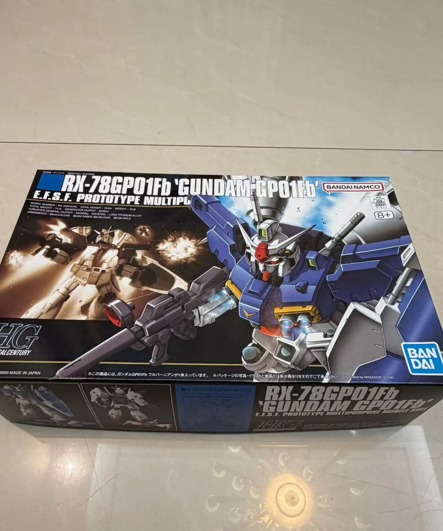 Bandai Original Gundam Modellbausatz Anime-Figur HGUC 1/144 RX-78 GP01Fb Sammlerstück Gunpla Anime-Actionfigur Spielzeug