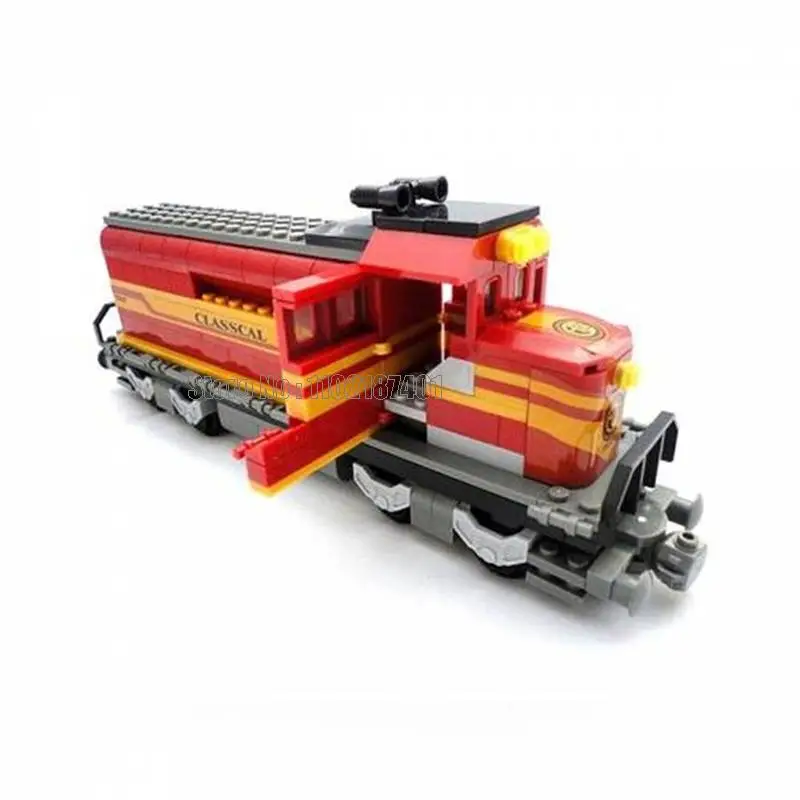 25902 630 stücke städtische orange klassische Retro Vintage alte Zug Schiene Eisenbahn Baustein Spielzeug Ziegel