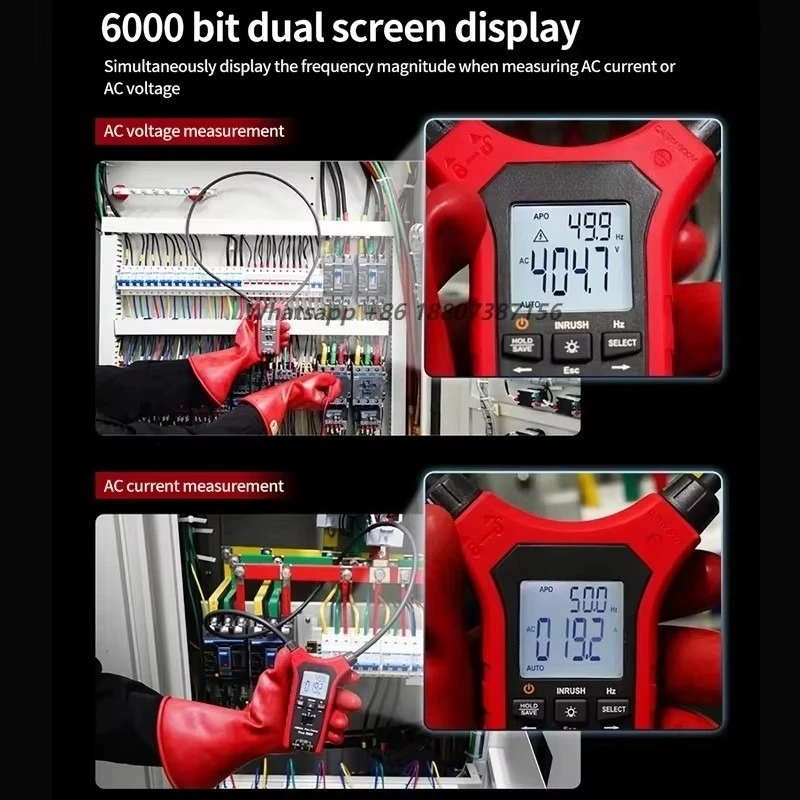 UT281E Flex Clamp Meter 1000V AC DC Voltage Tester 10000A AC Ammeter Pliers Inrush Current Frequency Resistance Red