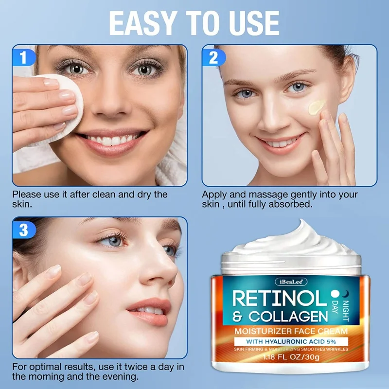 Retinol Wrinkle Removing Cream Anti-Aging Fade Face Fine Lines Lift Firm Skin Moisturizing Brighten Skin Care Korean Cosmetics