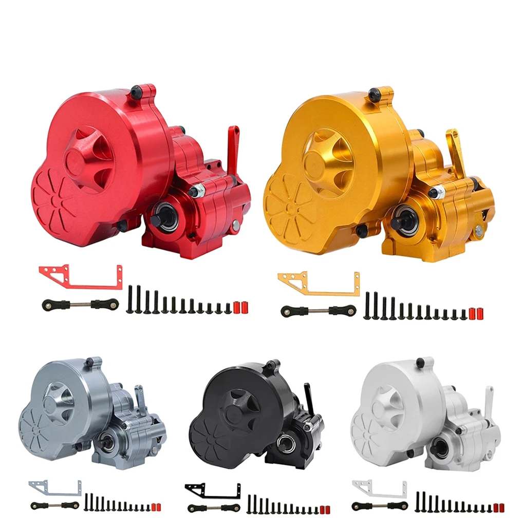 CNC Metal Transmission Cutoff Gearbox with Gear Complete Gearbox Set for Axial SCX10 AX10 Wraith 1/10 RC Crawler Car Parts