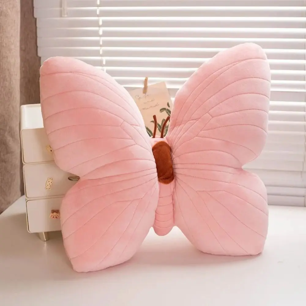 New Cute Butterfly Pillow Girl Pink Toy Soft Stuffed Toy Throwing Pad Home Textile Cushion Sofa Decoration Bedhead Pillow