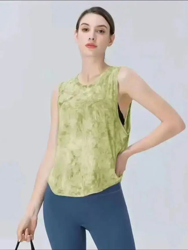 Quick drying loose running fitness top sleeveless outer mesh vest T-shirt
