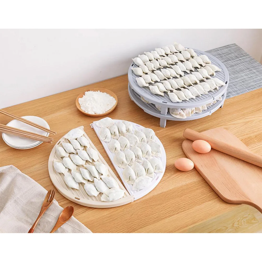 

1Pcs Foldable Dumplings Mat Non-Stick Storage Rack Apricot Food-Grade PP Material Kitchen Tray for Home