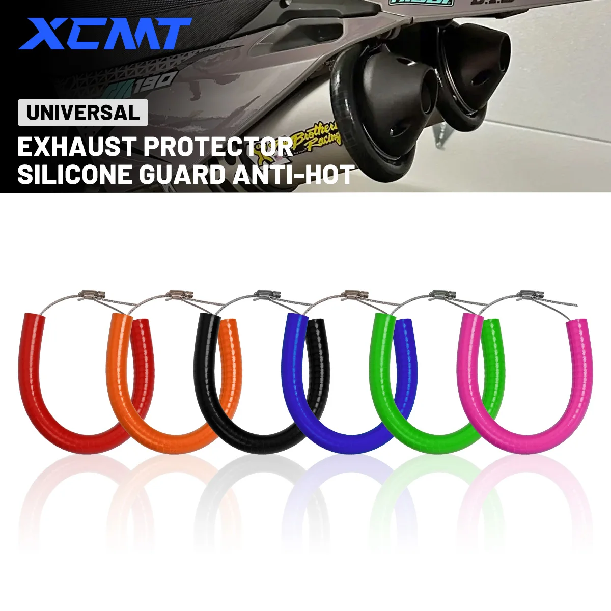 Para Yamaha KTM Honda Yamaha Kawasaki Suzuki ATV UTV Etc. Accesorios universales Protector de escape de silicona para motocicleta puede cubrir