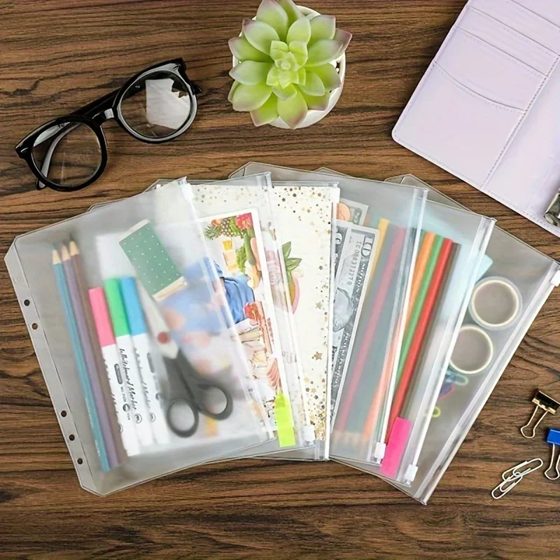 

5pcs A5 Storage Bag Loose-leaf Book with Bag Documentation Bag