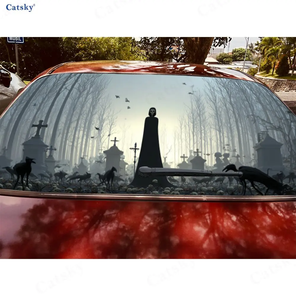 ظلال هيكل القبرة مادة PVC ملصق نافذة السيارة الخلفي المقاوم للماء ذاتي اللصق، سهل اللصق دون السقوط، وات #5