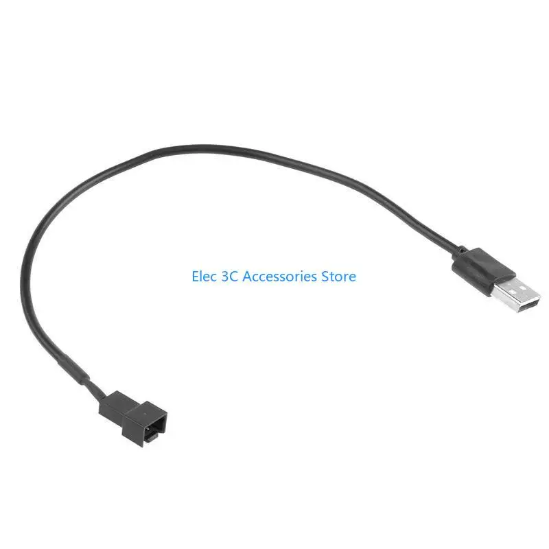 Y51A 22AWG USB 2.0 to 3-Pin Male PWM Fan Cable, Fan Power Extension Cable Converter Adapter for 5V ATX for Case 3-Pin
