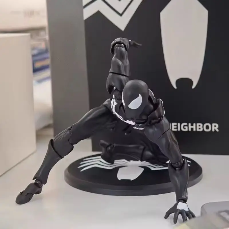 

16cm Mess Toys The Black Neighbor Symbiotic Spider-Man High Quality Black Venom Suit Joint Action Figures Collect Boy Gift