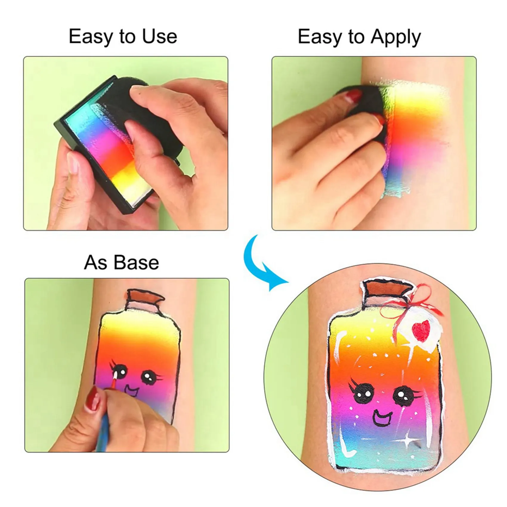 ฟองน้ำ Cat wajah Cat wajah ฟองน้ำดำความหนาแน่นสูงสำหรับงานศิลปะและสีทาตัว (20กลีบ + 20ดวงจันทร์ครึ่ง)