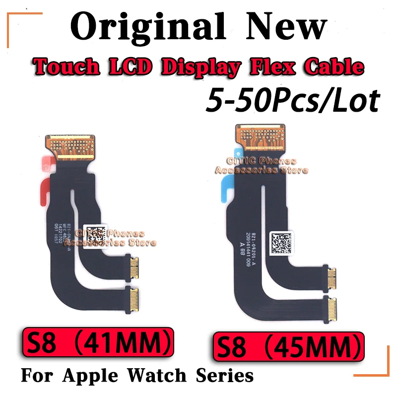 

5Pcs-50Pcs/Lot New Original LCD Touch Display Screen Motherboard Connector Flex Cable For Apple Watch Series S8 S9 41mm/45mm