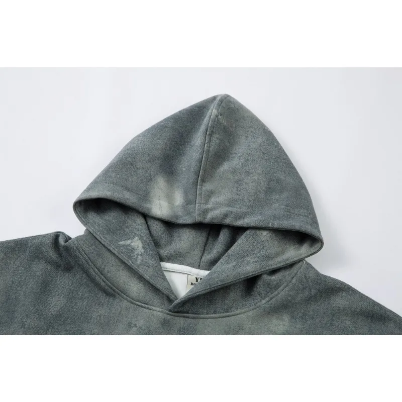 Harajuku الرجال القوطية رسالة مطرزة هوديي الشارع الشهير فضفاضة تناسب البلوز البلوز عادية الخريف الشتاء ريترو موضة جديدة