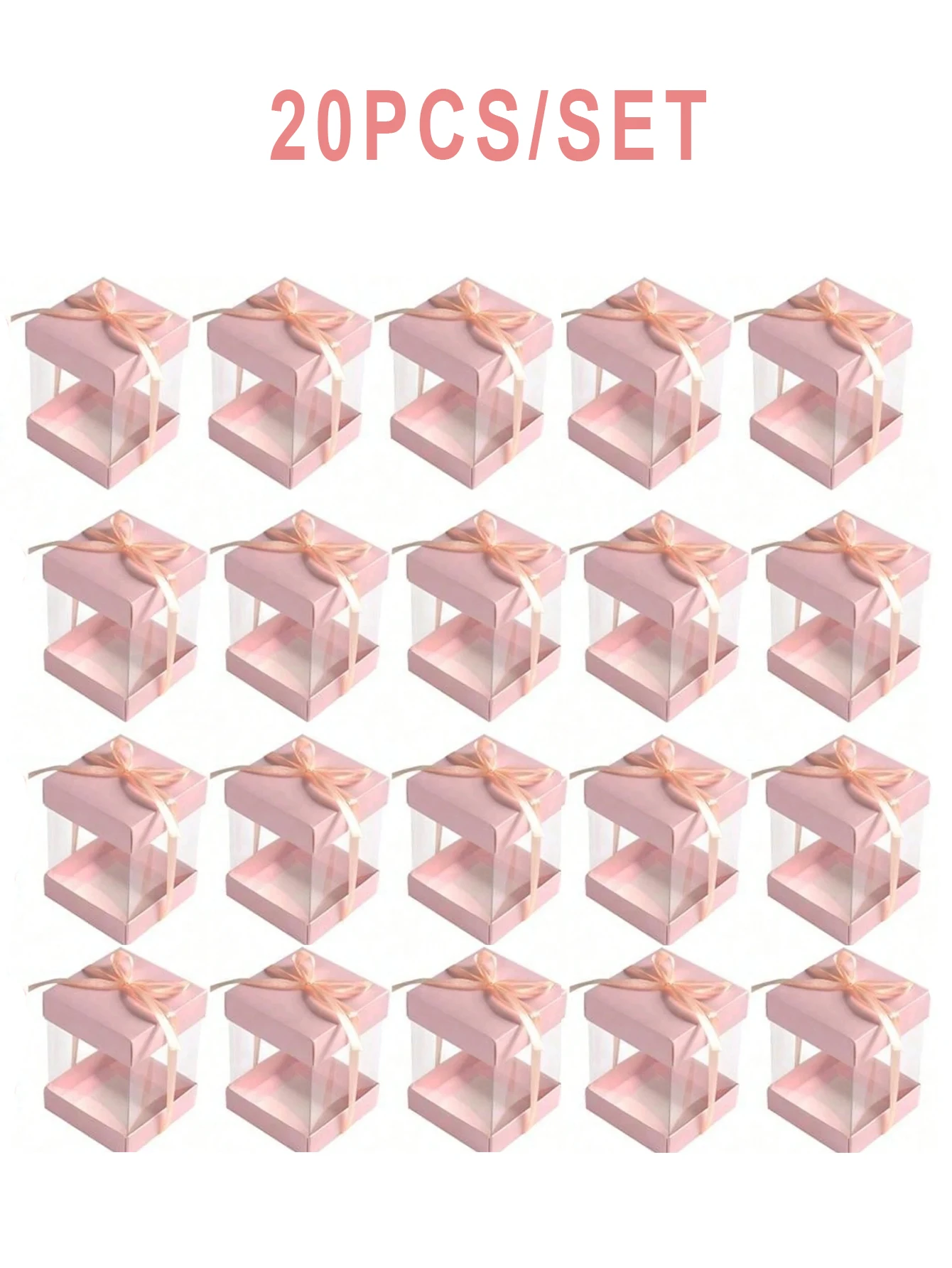 

10PCS Clear PET Gift Boxes with Gold Ribbon, Luxury Jewelry Boxes, Wedding & Valentine’s Gifts, Reusable Eco-Friendly Packaging