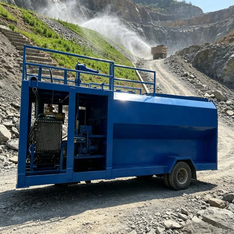 High Pressure Hydraulic Grass Seed Sprayer with Long Distance Hose Reel for Mountain Slope Greening