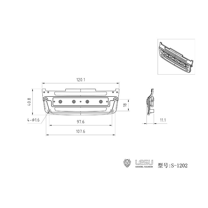 LESU Front Face LED Light Bulb Lamp for Tamiyaya 1/14 RC Tractor Truck R620 R470 Model Remote Control Toys Carsth02338