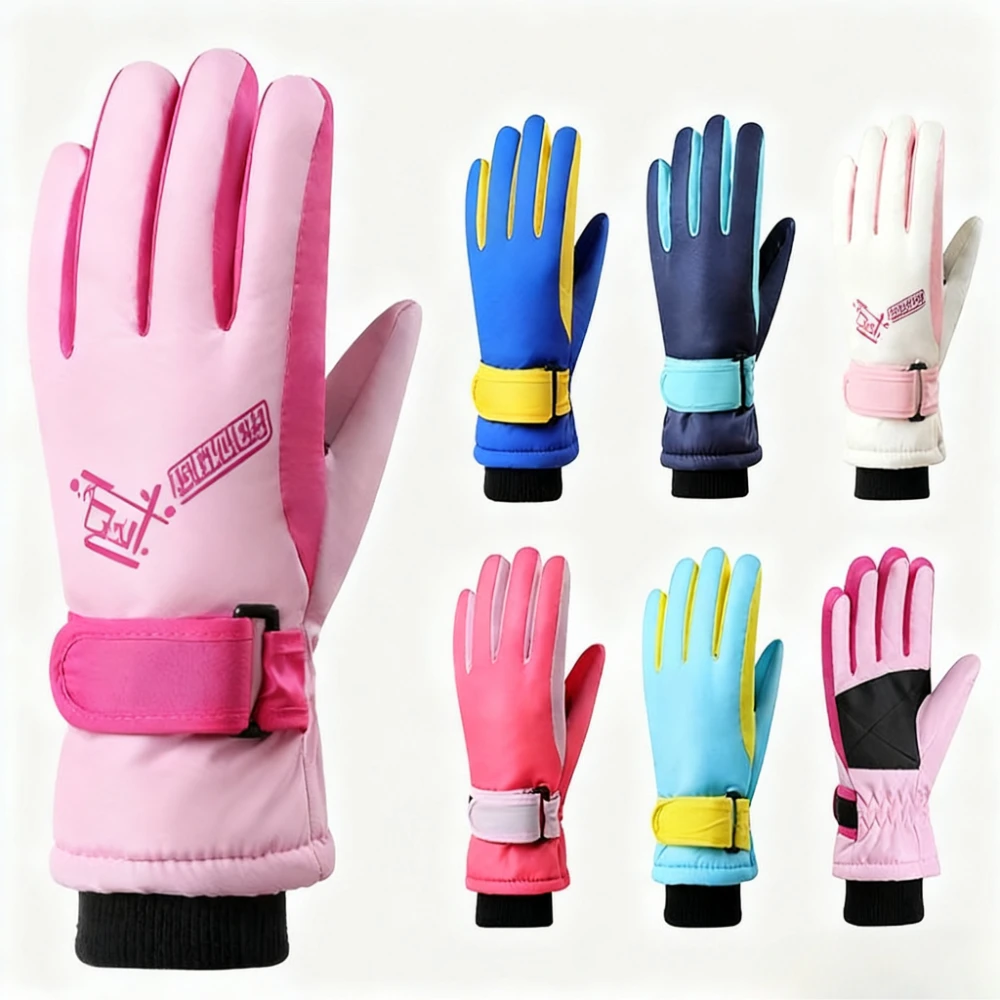 قفازات تزلج شتوية جديدة للأطفال مقاومة للرياح ومقاومة للماء للتزلج على الجليد قفازات واقية للرياضات الخارجية مناسبة