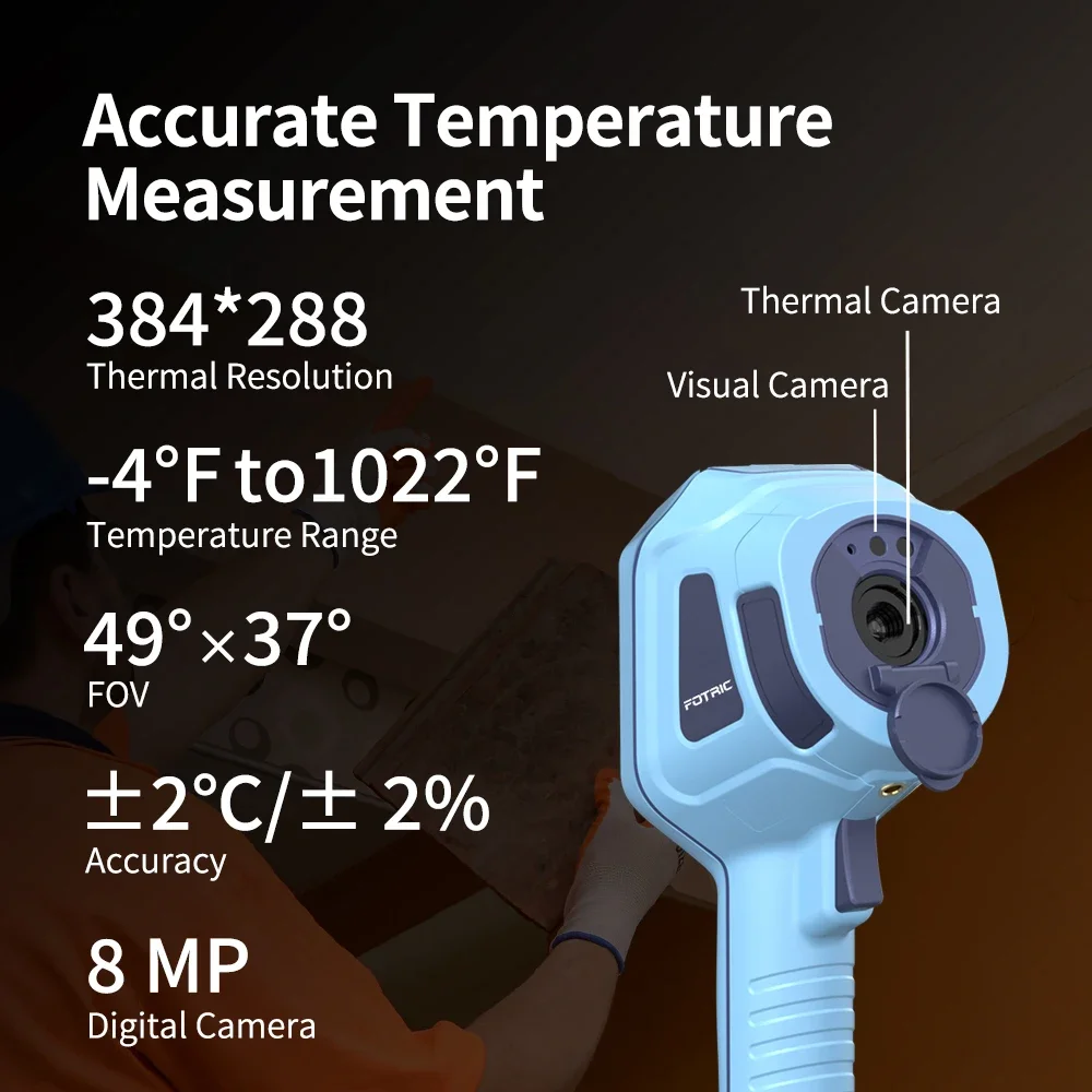 FOTRIC TK7 Sharp View Thermal Camera 384*288 Super IR 40Hz 49°*37° FOV Infrared Imager Tool For Vehicle Engine Repair PCB HVAH