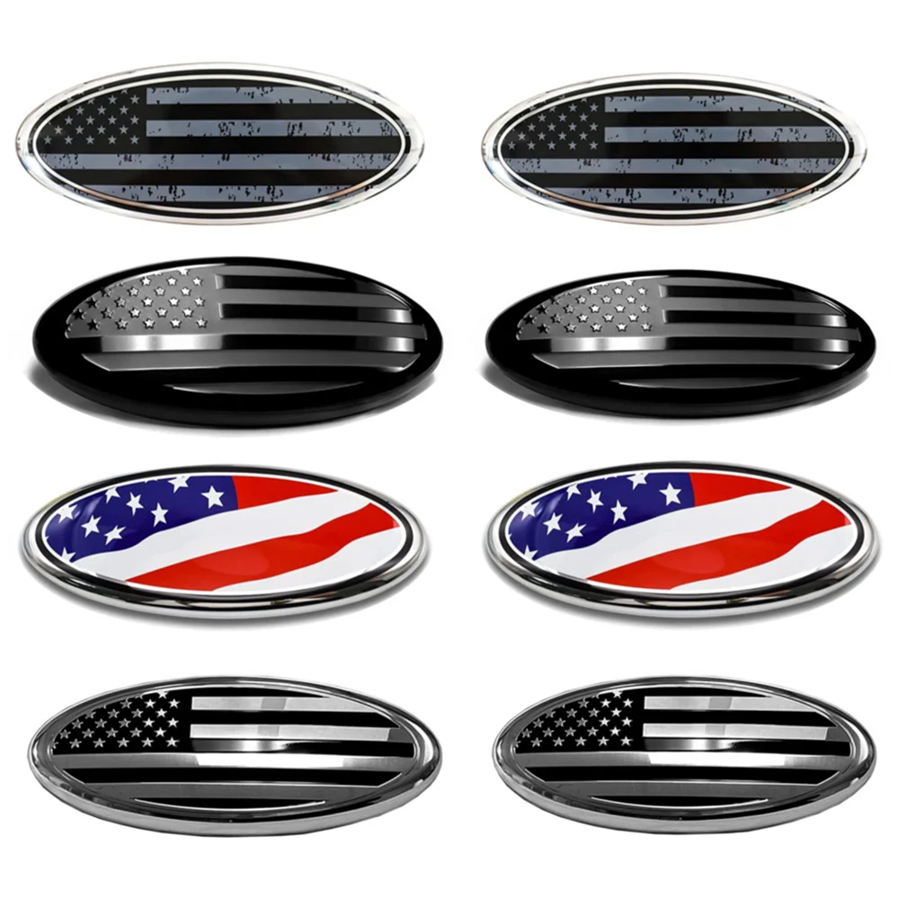 

7inch/9inch USA American Flag Emblem Car Front Grille Rear Tailgate Oval Bage for F-150 F-250 F-350 Escape Ranger Explorer Edge