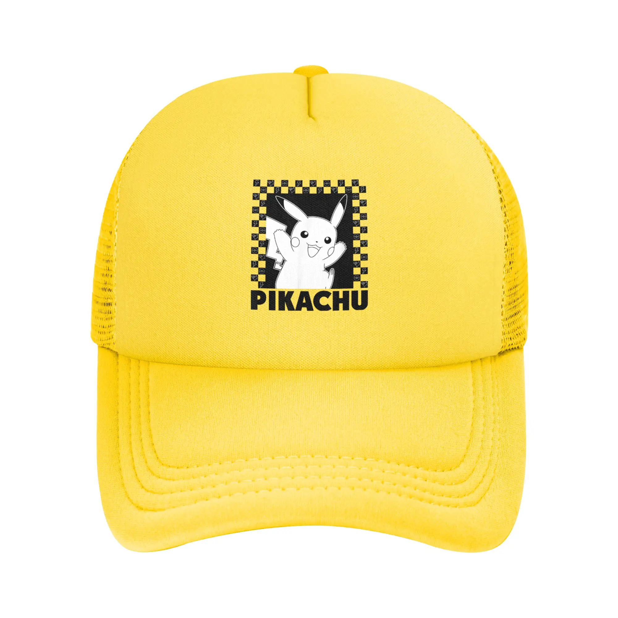 Pokemoned Checkers Mesh Baseball Caps Adult Fitted Sun Hats  Hat Adjustable Snapback Caps Dad Hat Summer Trucker Hat