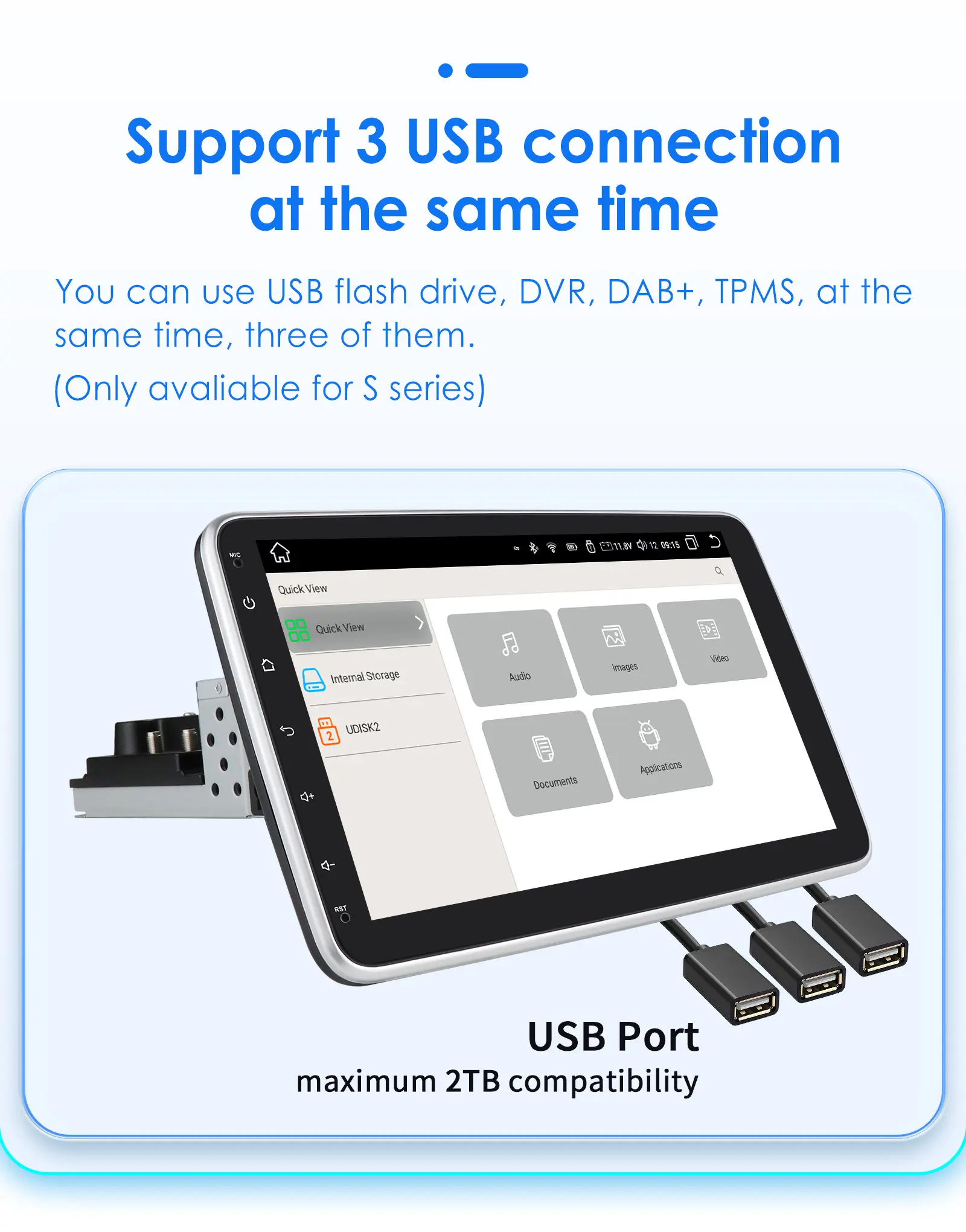 Hizpo Android 13 Car Stereo Video Multimidia Radio Player 10.1