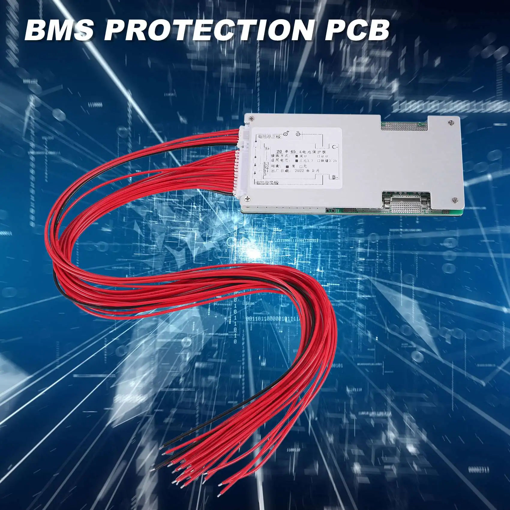 BMS 20S 72V 45A 18650 papan pelindung baterai Lithium baterai PCB pengisi daya penyeimbang aktif Bank daya suplai pengisian