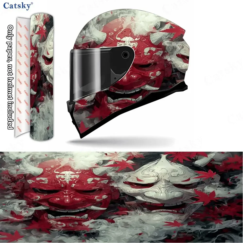 Adesivo para capacete de motocicleta com padrão de máscara de terror, decoração de capacete à prova d'água autoadesiva, acessório universal para capac