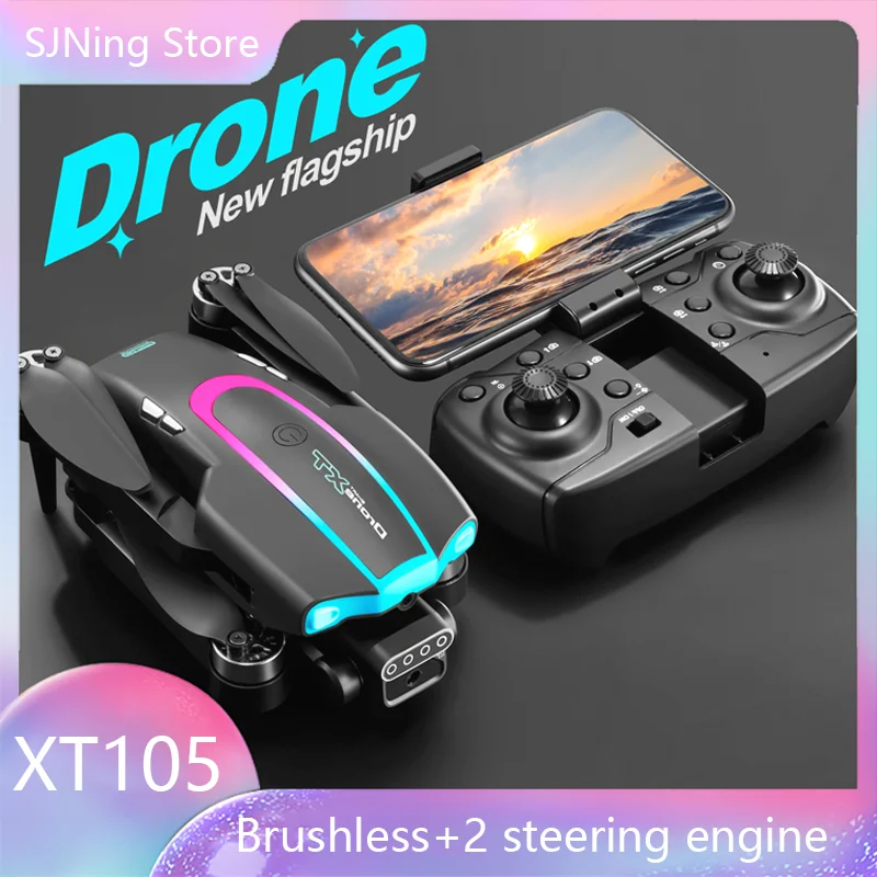 

XT105 Mini RC Drone Brushless Motor Dual Steering Engine Photography Foldable Quadcopter Professional Drones Toys for Boys 14Y+