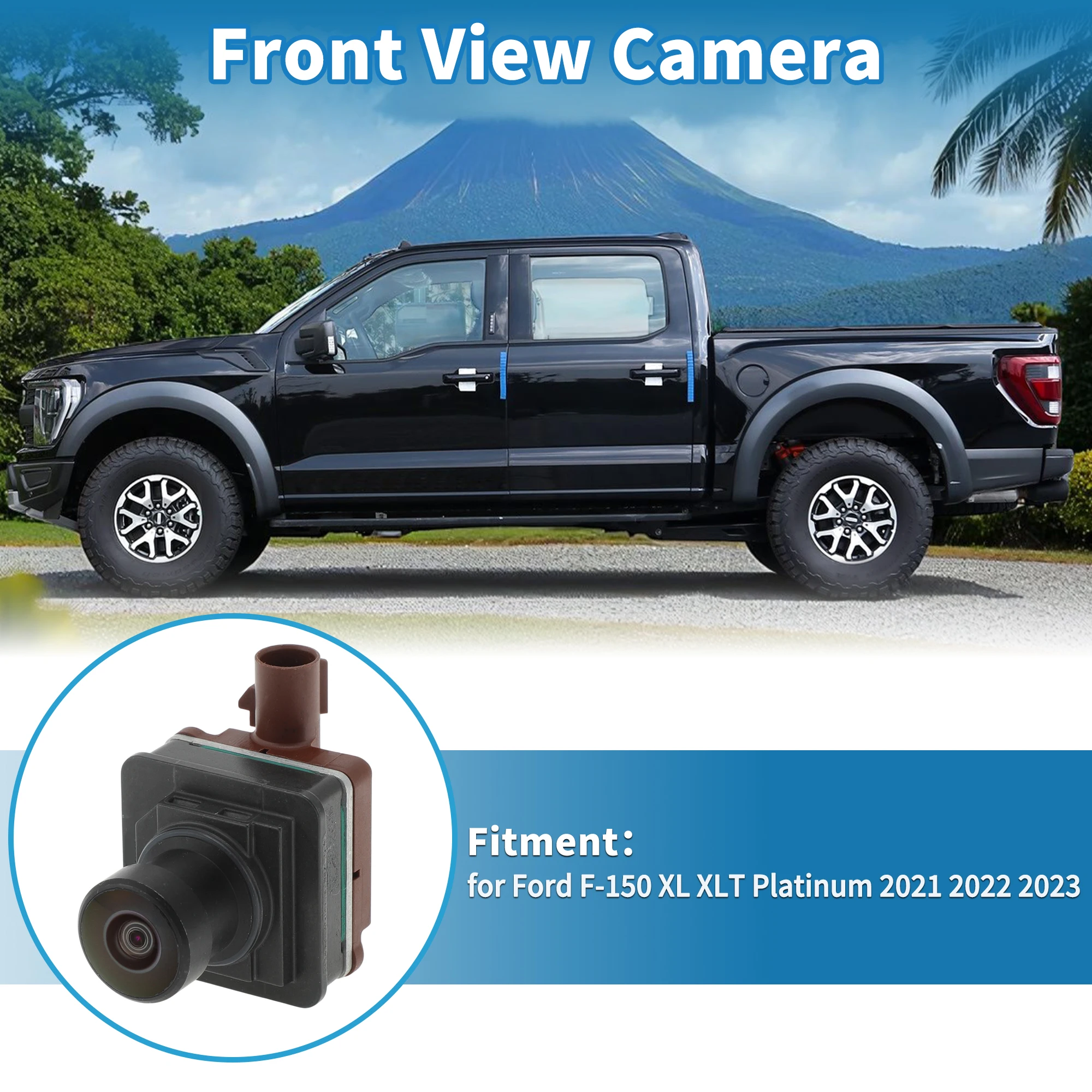 UXCELL Front View Park Assist Camera ML3T-19G490-BC for Ford F150 XL XLT Platinum 21-23