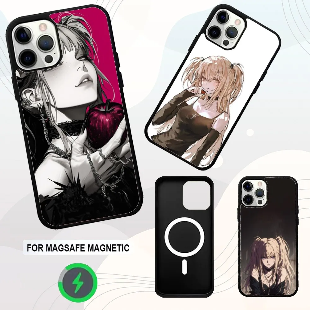 

Misa anime D-Death N-Note Phone Case For iPhone 16e,16,15,14,13,12,11,Plus,Pro,Max,Mini Magsafe Magnetic Wireless Charging