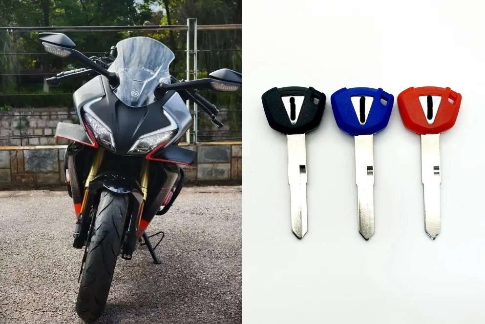 

Brand new blank motorcycle uncut key, black, blue, red, length 49.5mm, suitable for Kawasaki spare parts replacement parts