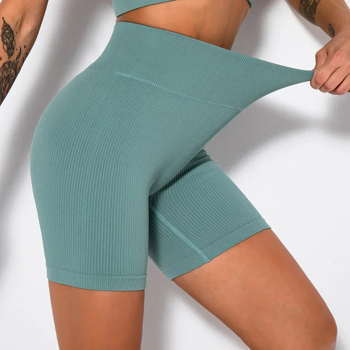 Threaded Sports Shorts Sexy Yoga Fitness Shorts High Waist Hip Lifting Leggings Sport Women Fitness Sports Shorts for Women