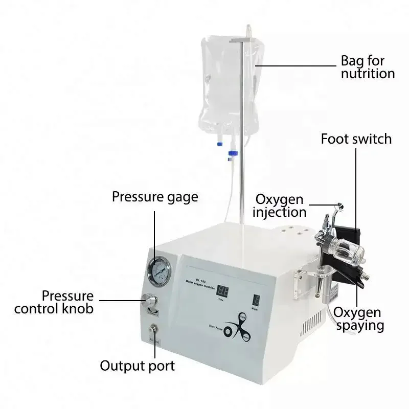ポータブル3-in-1フェイシャルマシン,肌の若返りマシン,ウォータージェット,酸素,スパ,美容院