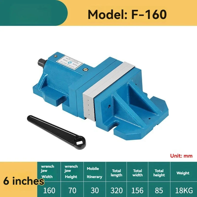 Precision modular vise with wide opening for milling machines; 6-inch Freestyle split-jaw precision vise.