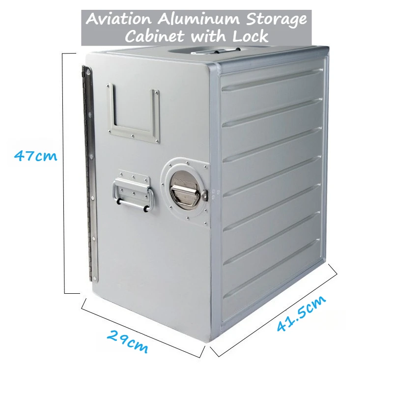 Aviation Aluminum Storage Cabinet with Lock, Industrial Style Drawer Type Organizer, Large Capacity Lockable File Storage Box