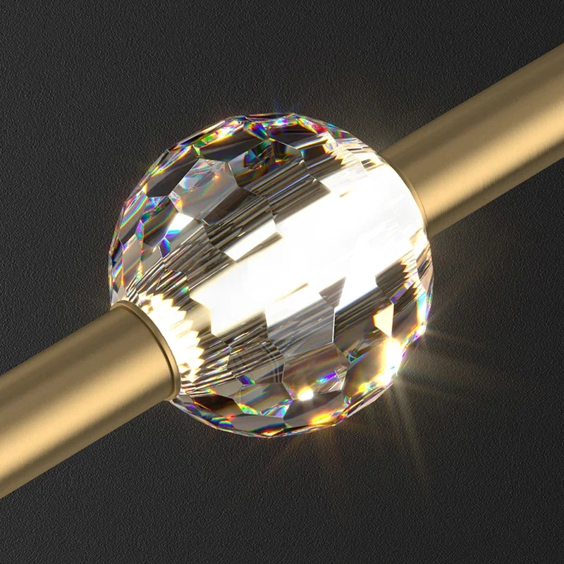 2025 Nordic Bedroom Bedside Chandelier Simple Modern Home Light Luxury Living Room TV Background Wall Decor Creative Crystal Led view 6