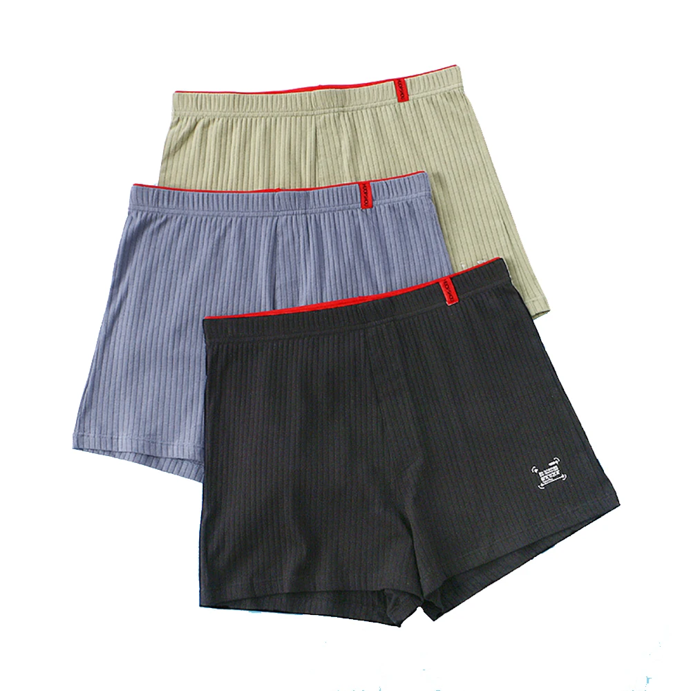 3 unidades/pacote 100% algodão calças de pijama para 45-95kg respirável boxers e cuecas alta conforto elástico sólido adulto pijamas shorts