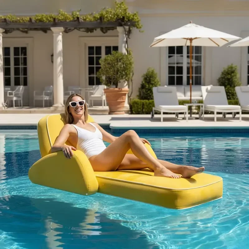 New Inflatable Pool Float Chair Foldable Swimming Lounge Bed Outdoor Water Hammock Lazy Ledge for Adults Camping Leisure Seat